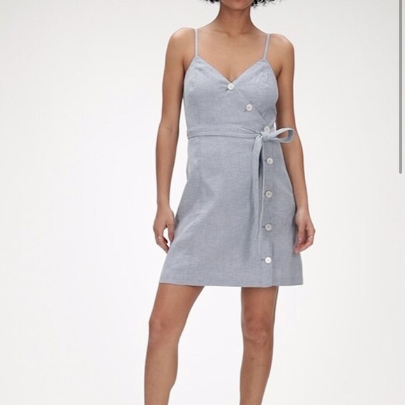 Banana republic linen cotton button mini dress - Picture 2 of 16